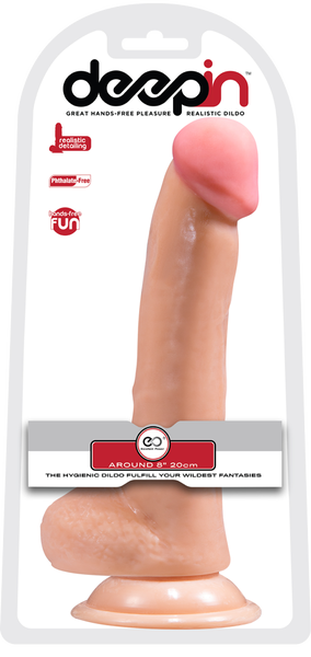 8" Realistic Dong With Balls (Flesh)