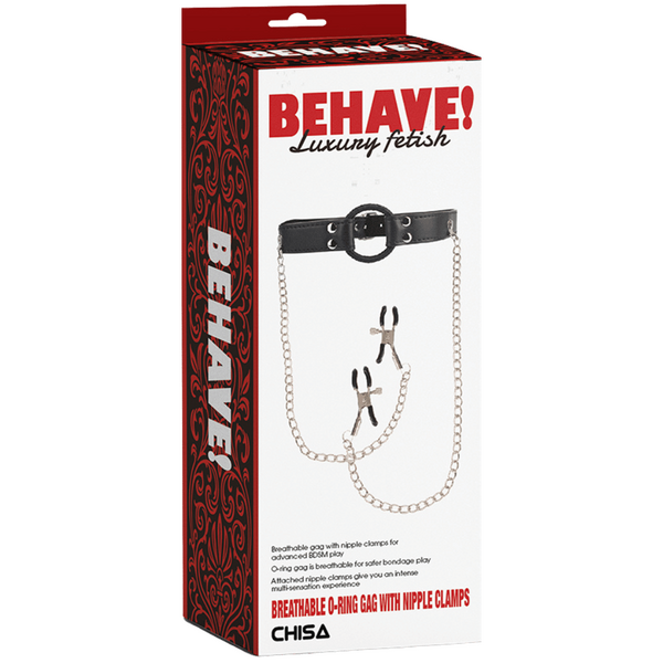 Breathable O-ring Gag with Nipple Clamps