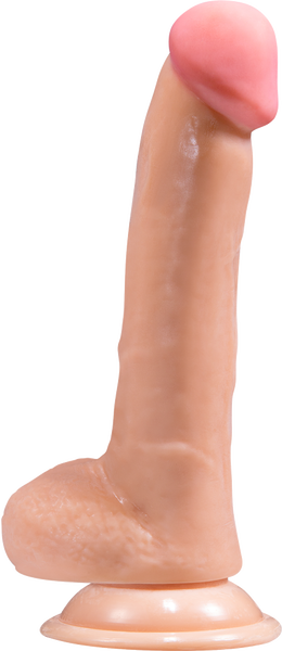 8" Realistic Dong With Balls (Flesh)