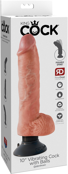 10" Vibrating Cock With Balls