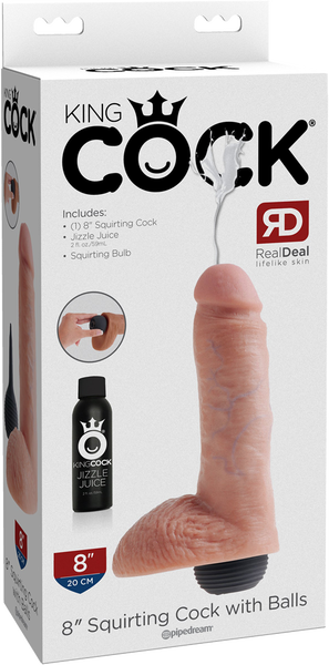 8" Squirting Cock With Balls